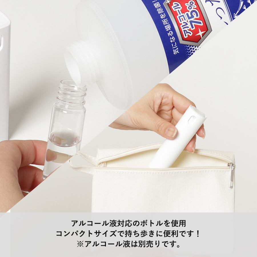 携帯用スプレーボトル ラウンド 10ml(アルコール対応) ホワイト