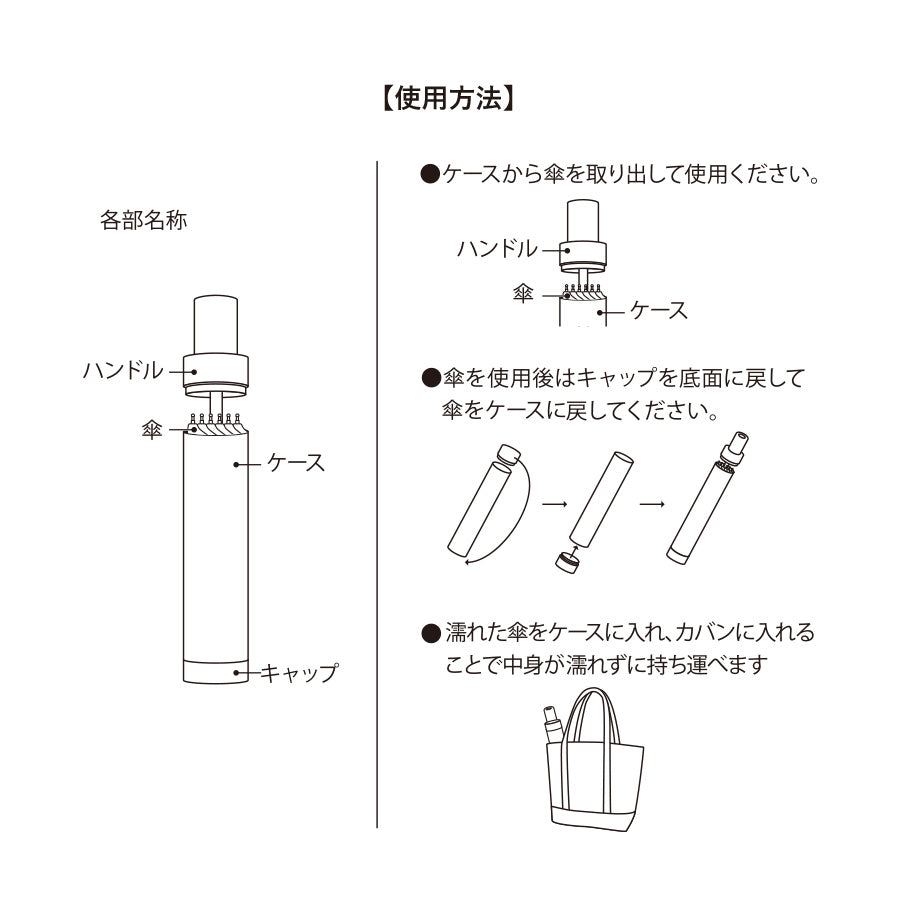 ITSUMOスリムボトル折りたたみ傘 LIGHT