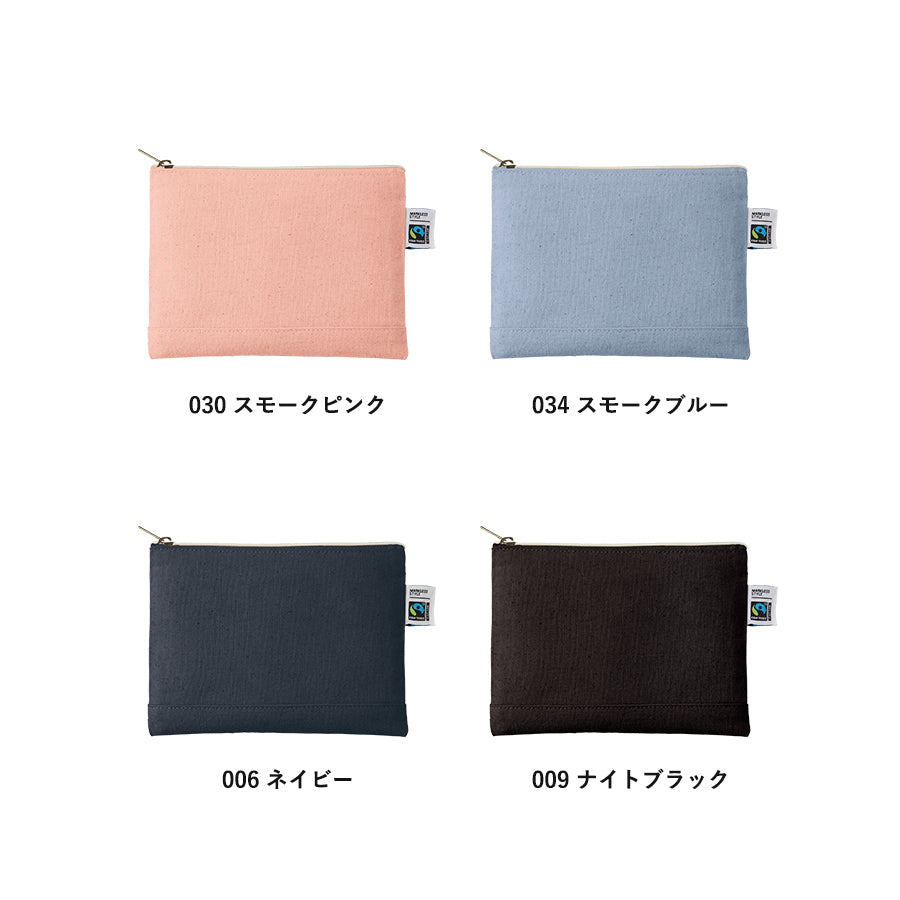 フェアトレードコットンキャンバスフラットポーチ(S)