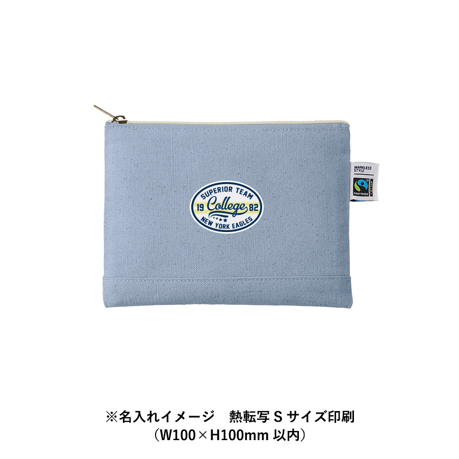 フェアトレードコットンキャンバスフラットポーチ(S)