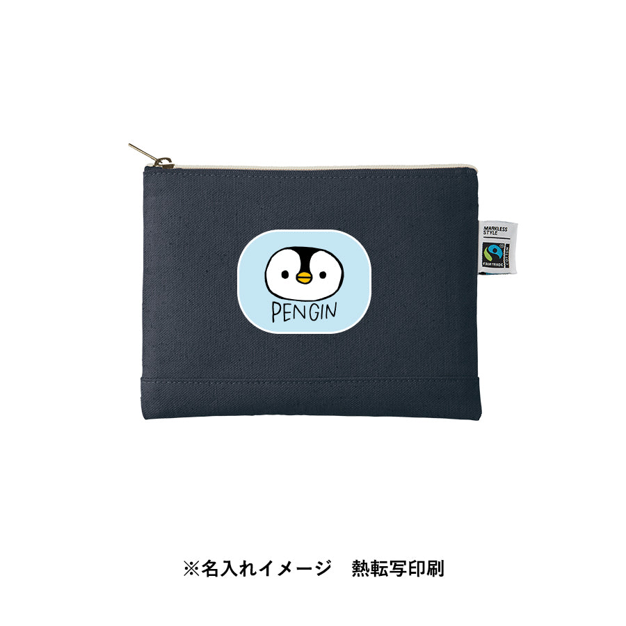 フェアトレードコットンキャンバスフラットポーチ(S)