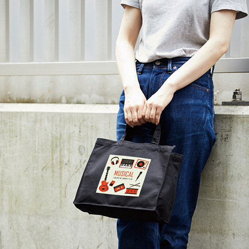 キャンバスカレッジトート(M)ワイド レッド