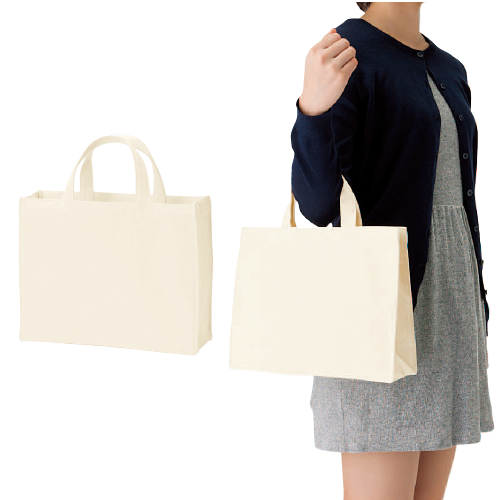 キャンバスカレッジトート(M)ワイド ナチュラル