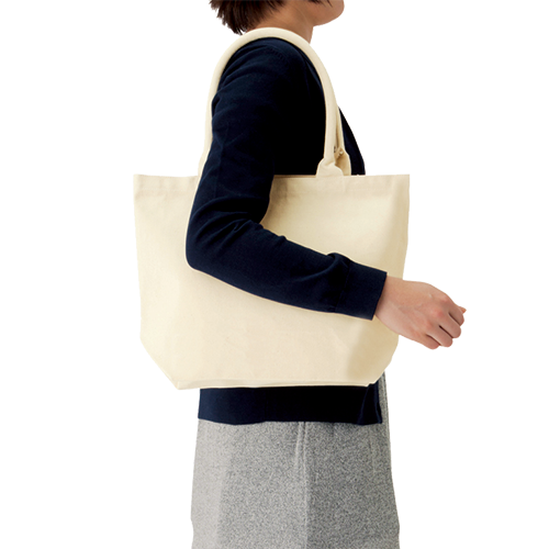 厚手キャンバスパイプハンドルトート ナチュラル