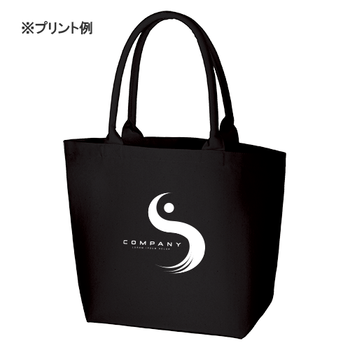 厚手キャンバスパイプハンドルトート(M) ブラック