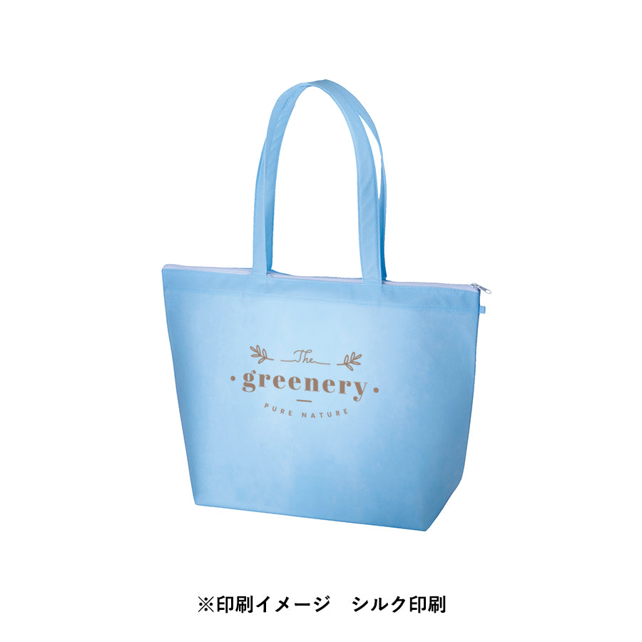 不織布ファスナー付ベーシックトート(M) ピーチピンク