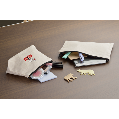 キャンバスフラットポーチ(M)ナチュラル