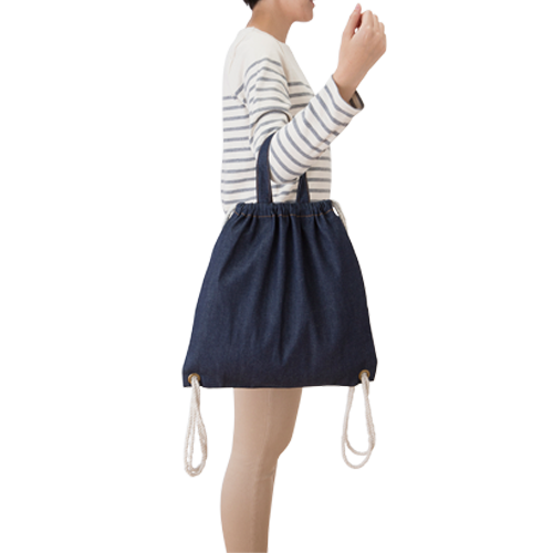 ライトデニムハンドル付リュチE‚¯ ヴィンチE�Eジブルー