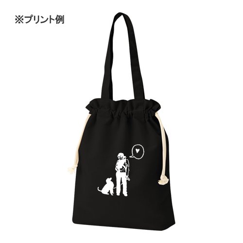 厚手コットンガゼット巾着トート(M)