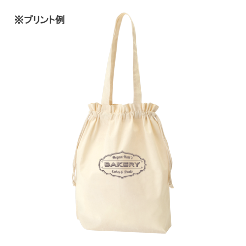 厚手コットンガゼット巾着トート(L) ナチュラル