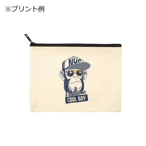 キャンバスフラットポーチ(L) ナチュラル