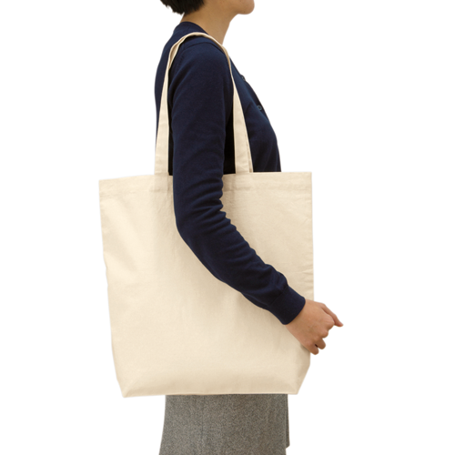 厚手コットンマチ付トート(L) ナチュラル