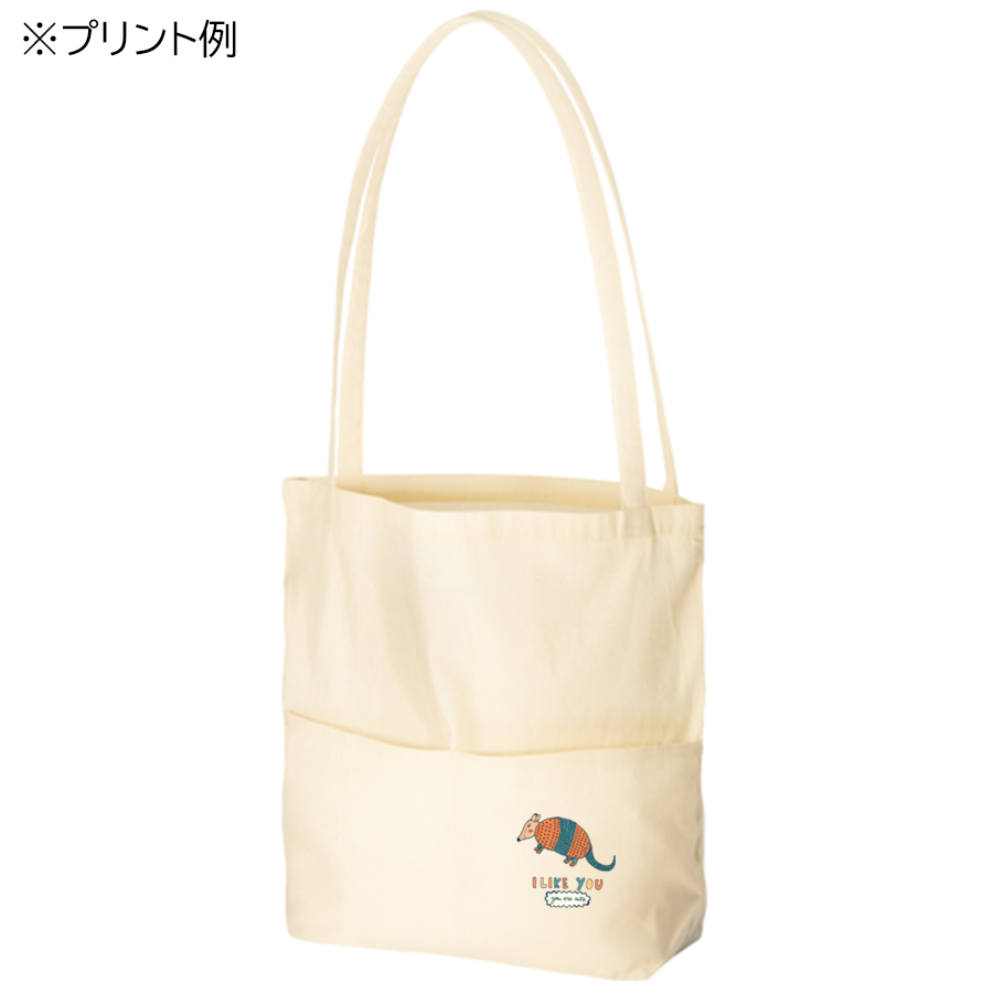 厚手コットンアウトポケットトート ナチュラル