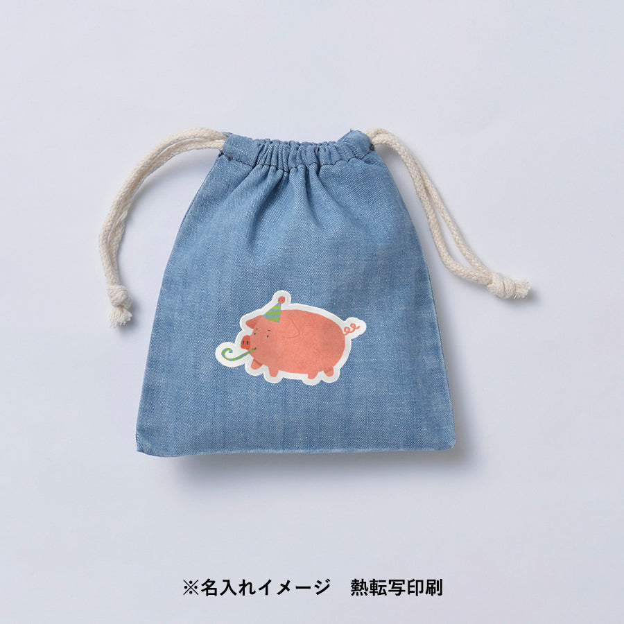 デニム巾着(S) ヴィンテージブルー
