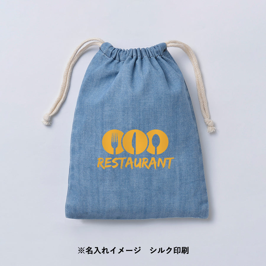 デニム巾着(M) ヴィンテージブルー