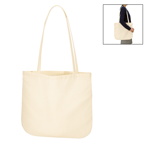 厚手コットンラウンドボトムバッグ(M) ナチュラル