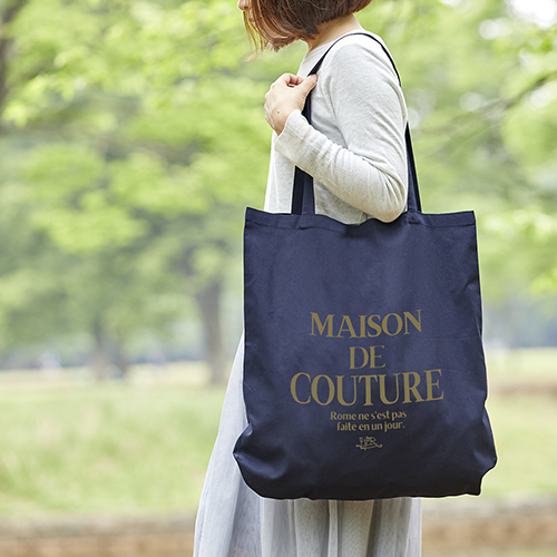 厚手コットンラウンドボトムバッグ(L)