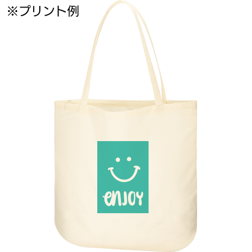 厚手コットンラウンドボトムバッグ(L)ナチュラル