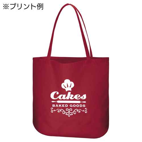 厚手コットンラウンドボトムバッグ(L)