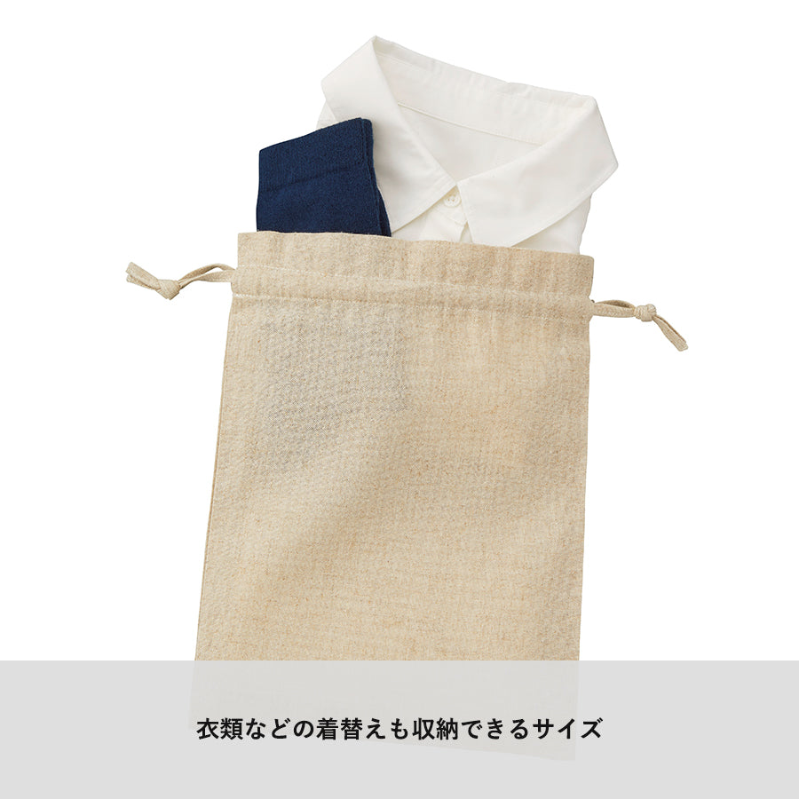 コットンリネン巾着(M)