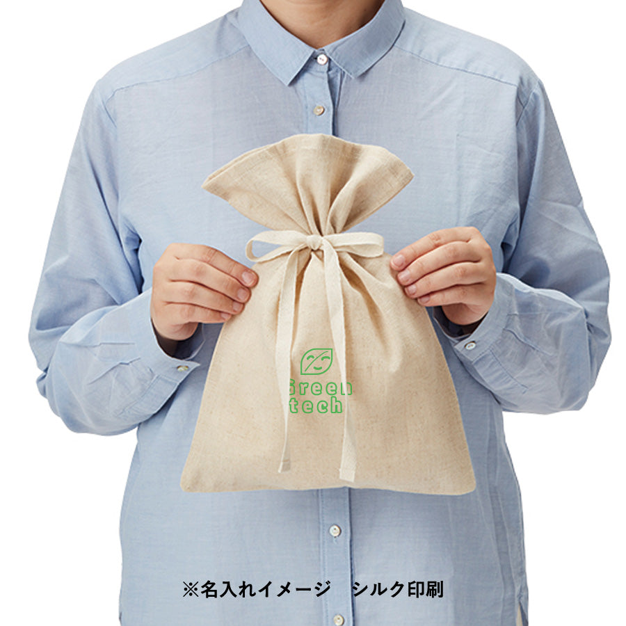 コットンリネンラッピング巾着(M) ナチュラルベージュ