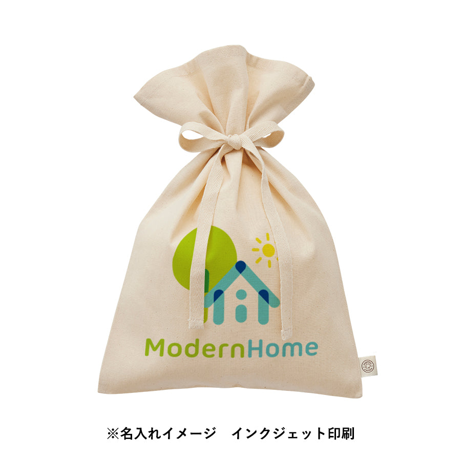 オーガニックコットンラッピング巾着(M) ナチュラル