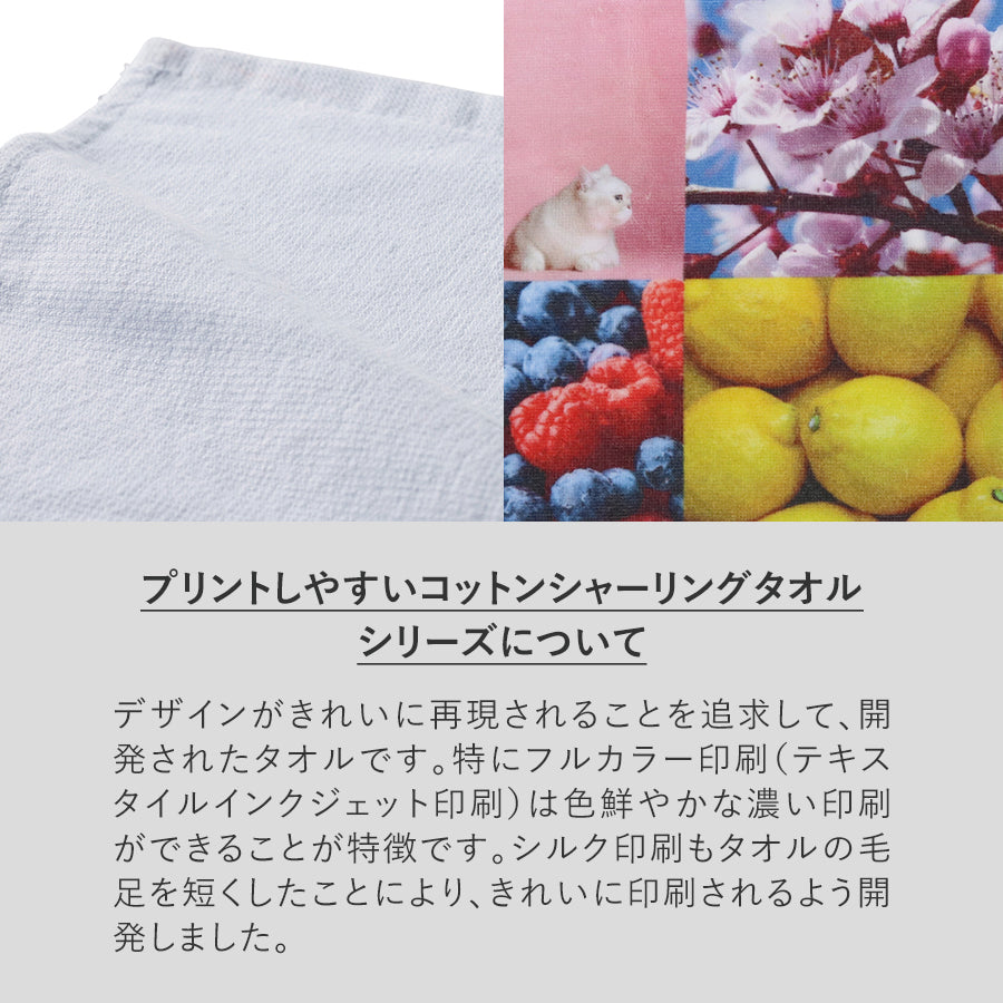 プリントしやすいコットンシャーリングハンドタオル ホワイト
