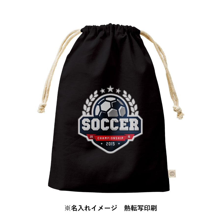 オーガニックコットンガゼット巾着(L) ブラック