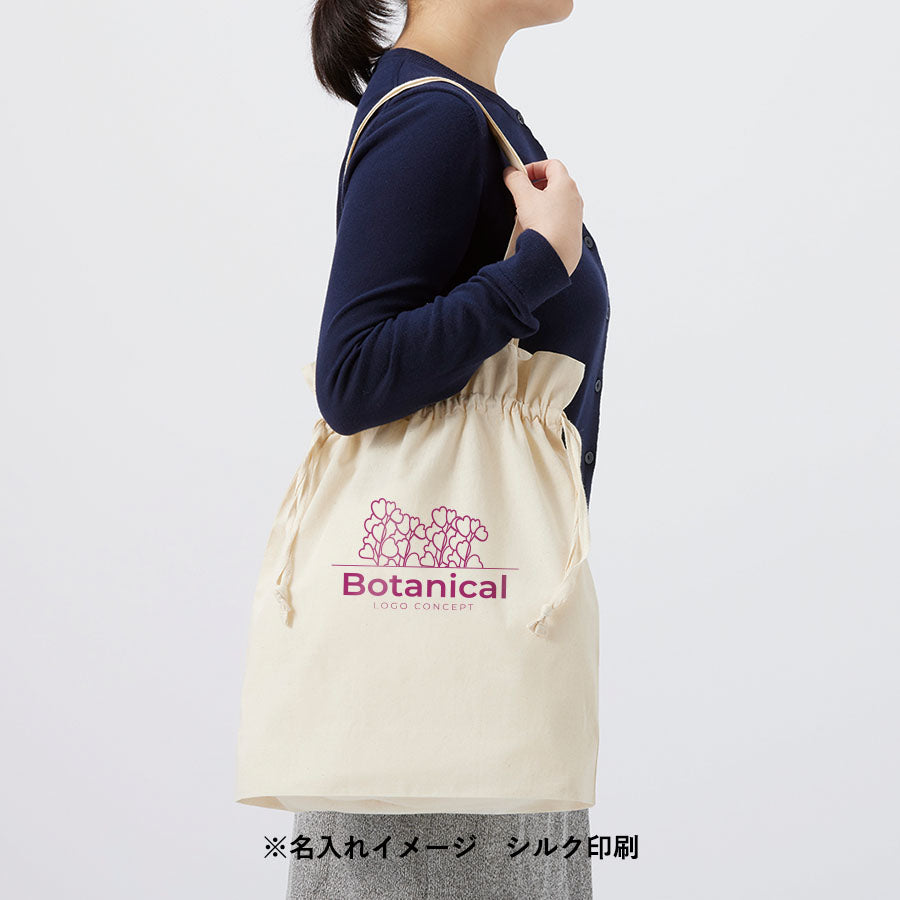 オーガニックコットンガゼット巾着トート ナチュラル