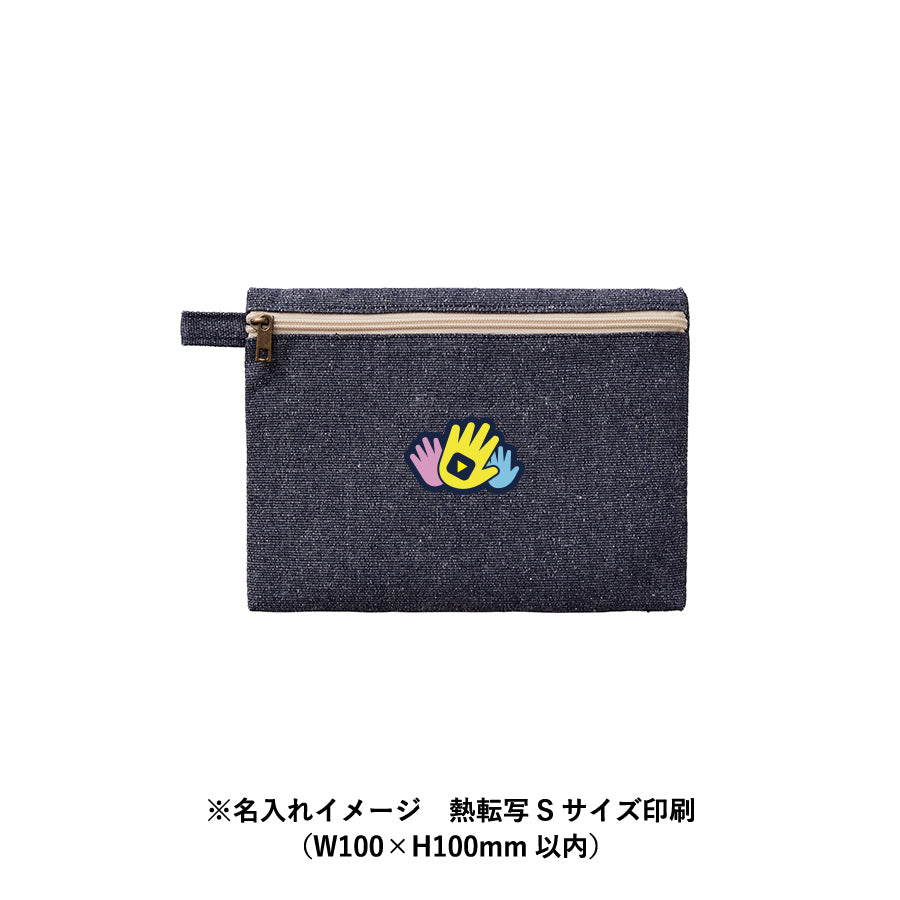 シャンブリックキャンバスフラットポーチ(M)