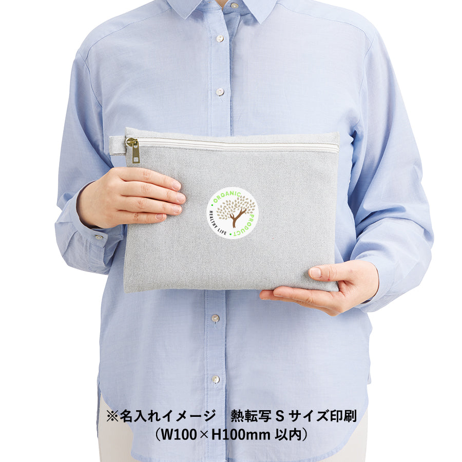 シャンブリックキャンバスフラットポーチ(L)