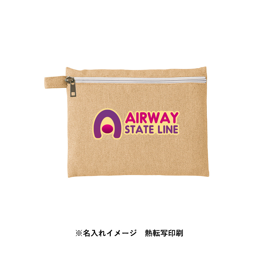 シャンブリックキャンバスフラットポーチ(L)