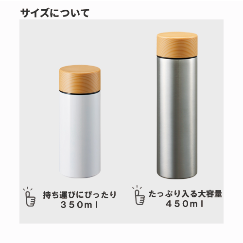 木目調サーモステンレスボトル 450ml