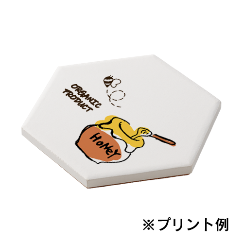 白雲石入り吸水コースター 六角