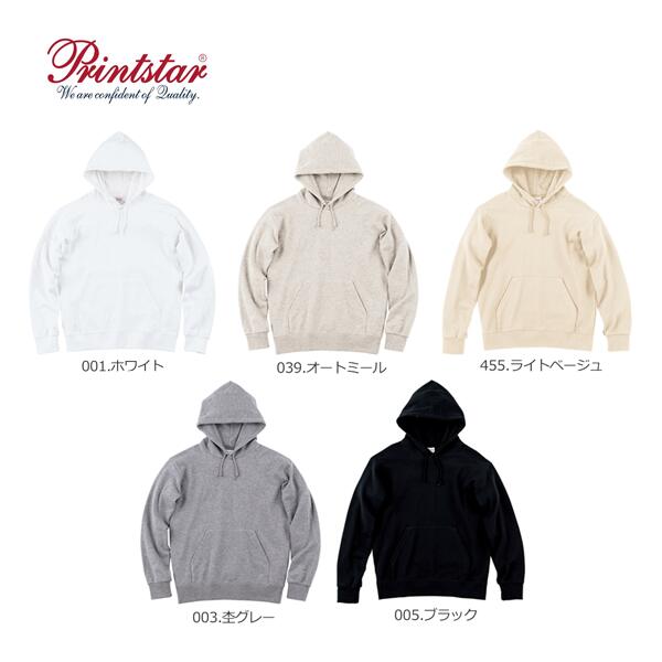 パã�Eカー プルオーバã�E フã�Eド付きトレーナã�E メンズ レチE‚£ース XS S M L XL 2XL 無地 裏毁E裏パイル 白 ホワイチE杢グレー 黁EブラチE‚¯ 00188-NNH Printstar 9.7オンス コチEƒˆンWフã�Eドã�Eルパã�Eカー 春