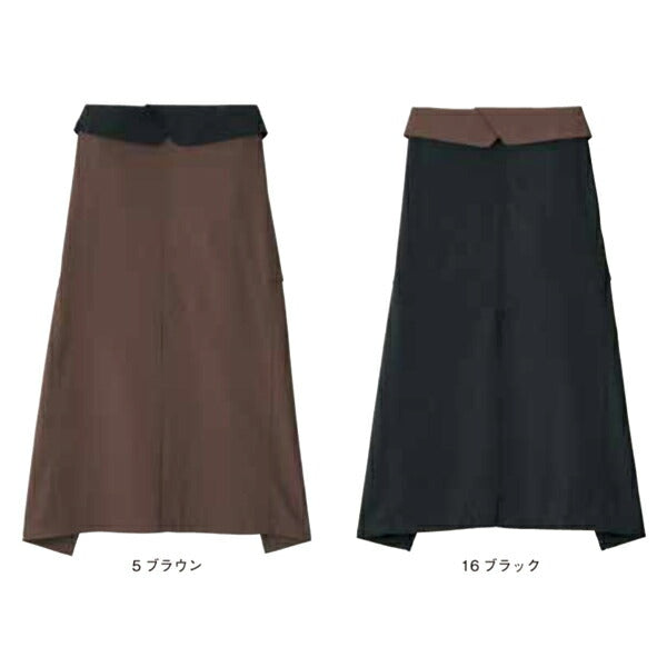 ワークエプロン カフェエプロン 制朁EポリエスチEƒ« 無地 前掛ぁEメンズ レチE‚£ース F 黁EブラチE‚¯ ブラウン 茶色 コンビカラー FK7178 FACE MIX ソムリエエプロン (B)