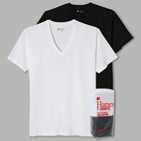 【在庫一掃SALE】【BR】Hanes ヘインズ Japan Fit ジャパン フィット 2P 2枚組 アソート vネックTシャツ 無地 tシャツ 半袖 メンズ無地 メンズ半袖tシャツ | ホワイト グレー ブラック | S M L XL | メンズ レディース | H5125-2P | Hanes Japan Fit 2P VネックTシャツ