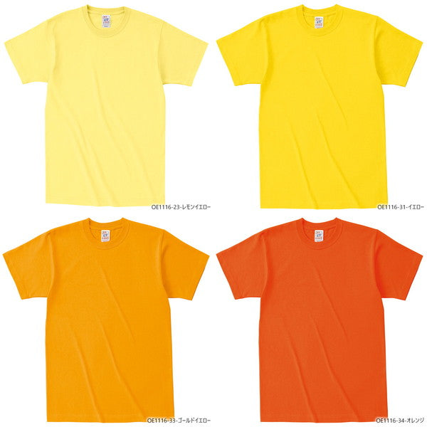 半袖TシャチE無地 綿 メンズ レチE‚£ース XS S M L XL 黁E‰² イエロー オレンジ 赤 レチEƒ‰ ピンク OE1116 CROSS STITCH オープンエンドã�EチE‚¯スウェイチEシャチEF)