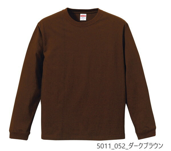 無地 長袖 綿 メンズ レディース XS S M L XL グレー 白 ホワイト 赤 レッド バーガンディ ピンク ベージュ 5011-01 United Athle 5.6オンス ロングスリーブTシャツ（1.6インチリブ）(C)