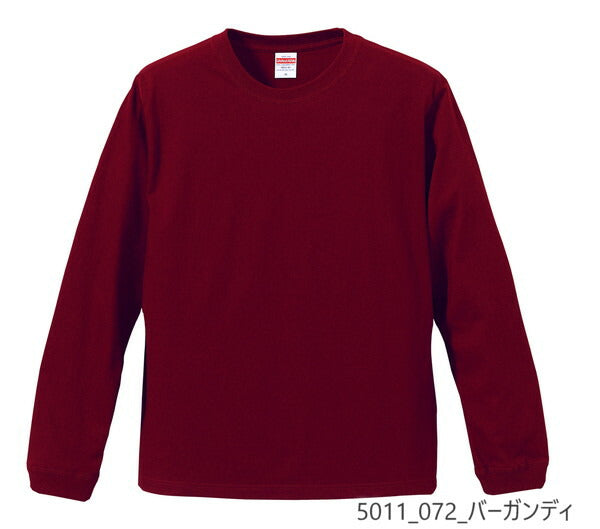 無地 長袖 綿 メンズ レディース XS S M L XL グレー 白 ホワイト 赤 レッド バーガンディ ピンク ベージュ 5011-01 United Athle 5.6オンス ロングスリーブTシャツ（1.6インチリブ）(C)