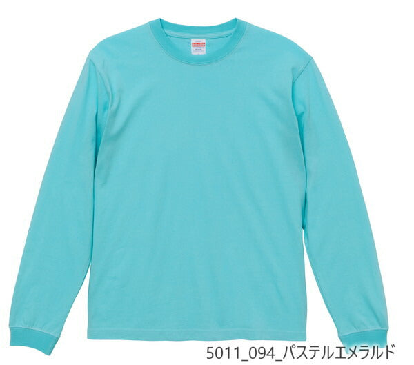 無地 長袖 綿 メンズ レディース XS S M L XL スミ 黒 ブラック ライム 緑 グリーン カーキ 青 ロイヤルブルー ネイビー 紫 パープル 5011-01 United Athle 5.6オンス ロングスリーブTシャツ（1.6インチリブ）(C)
