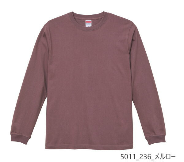 無地 長袖 綿 メンズ レディース XS S M L XL グレー 白 ホワイト 赤 レッド バーガンディ ピンク ベージュ 5011-01 United Athle 5.6オンス ロングスリーブTシャツ（1.6インチリブ）(C)