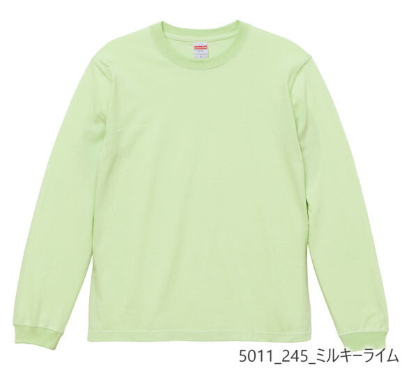 無地 長袖 綿 メンズ レディース 大きいサイズ XXL スミ 黒 ブラック ライム 緑 グリーン カーキ 青 ロイヤルブルー ネイビー 紫 パープル 5011-01 United Athle 5.6オンス ロングスリーブTシャツ（1.6インチリブ）(C)