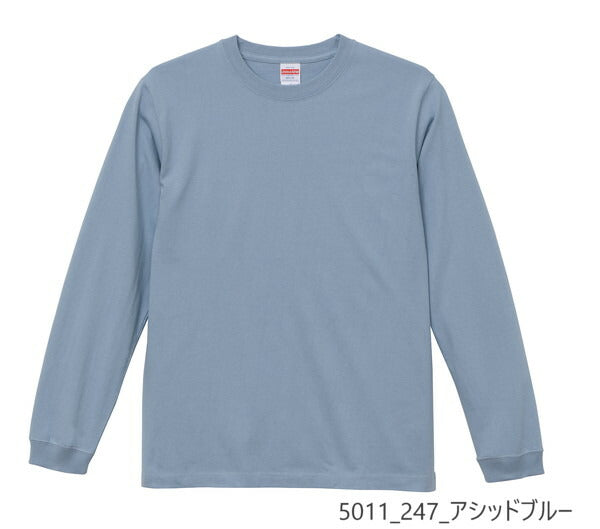 無地 長袖 綿 メンズ レディース XS S M L XL スミ 黒 ブラック ライム 緑 グリーン カーキ 青 ロイヤルブルー ネイビー 紫 パープル 5011-01 United Athle 5.6オンス ロングスリーブTシャツ（1.6インチリブ）(C)
