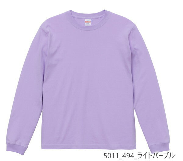 無地 長袖 綿 メンズ レディース XS S M L XL スミ 黒 ブラック ライム 緑 グリーン カーキ 青 ロイヤルブルー ネイビー 紫 パープル 5011-01 United Athle 5.6オンス ロングスリーブTシャツ（1.6インチリブ）(C)