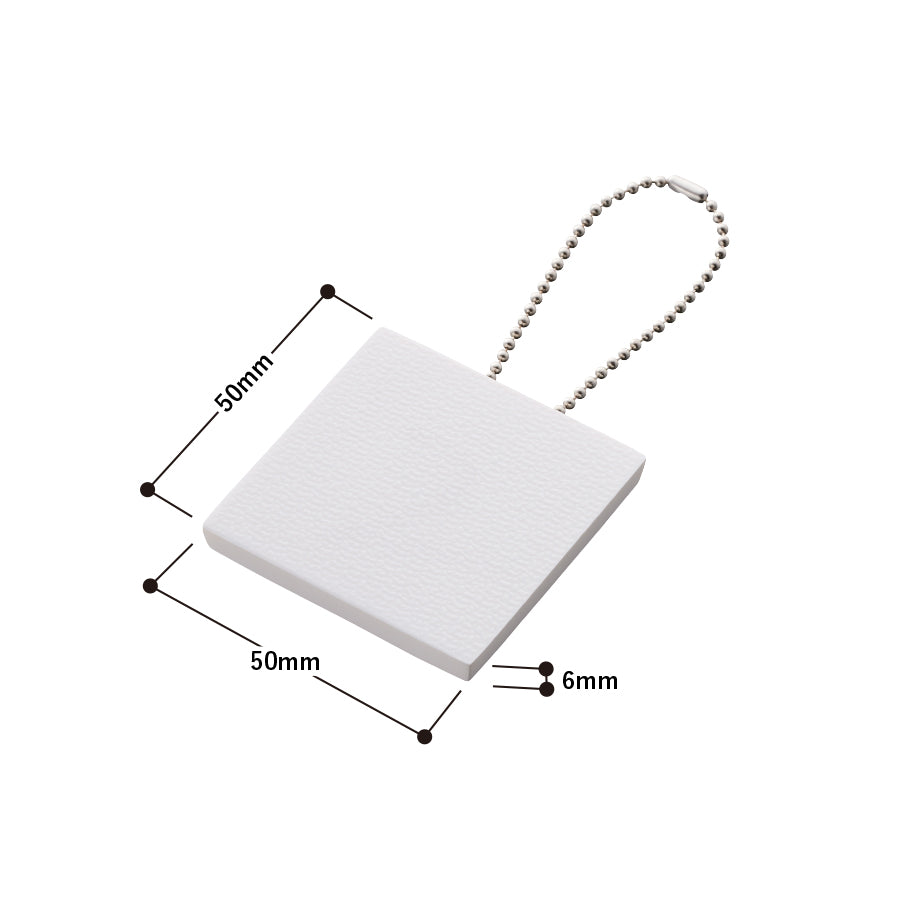 ミニピクチャーボードキーホルダー（50×50）　ホワイト