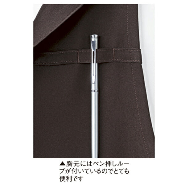 ワークエプロン カフェエプロン 制朁EポリエスチEƒ« 無地 バッククロス メンズ レチE‚£ース F 黁EブラチE‚¯ ブラウン 茶色 FK7177 FACE MIX 襟付き胸当てエプロン (B)
