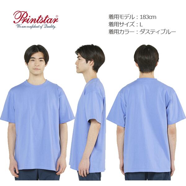 半袖Tシャツ 無地 綿 150cm 160cm ブラウン ダスティ ピンク ブルー ラベンダー ライトベージュ 00095-CVE Printstar 5.6オンス ヘビーウェイトリミテッドカラーTシャツ