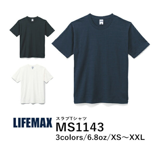 半袖TシャチE無地 メンズ レチE‚£ース XS S M L XL XXL 黁EブラチE‚¯ ネイビã�E オフã�EワイチEオフ白 MS1143 LIFEMAX スラブＴシャチE(B)