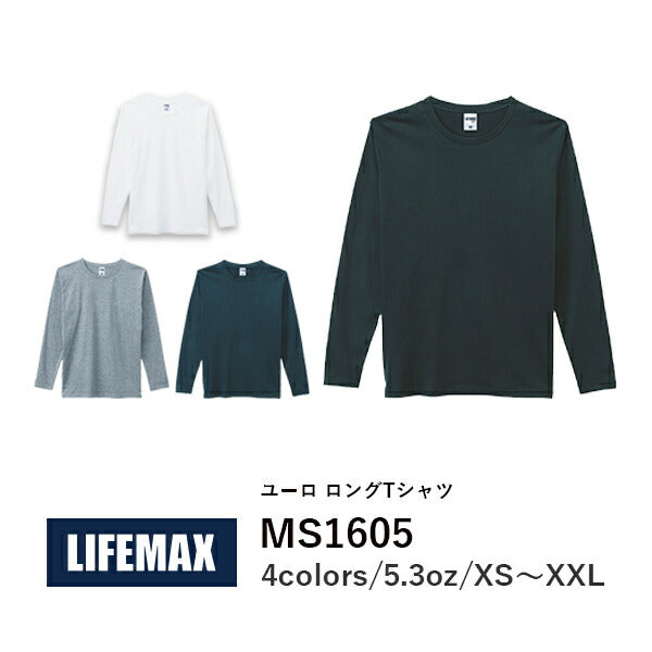 tシャチE無地 メンズ長袖tシャチEレチE‚£ース長袖tシャチEユニセチE‚¯ス 黒無地tシャチE白無地tシャチE”‚5.3オンス TシャチE”‚LIFEMAX(ライフã�EチE‚¯ス)│ã�EワイチEブラチE‚¯│XS S M L XL XXL│メンズ レチE‚£ース━ES1605━E.3 オンス ユーロ ロング TシャチE-B-